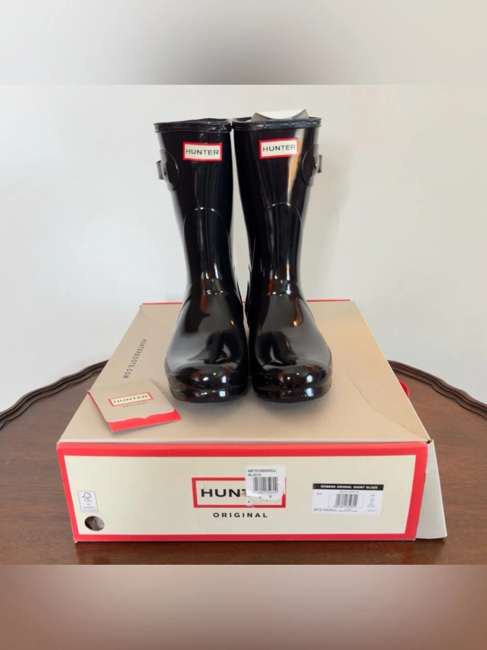 HUNTER Original Short Gloss Rain Boots - Size 9